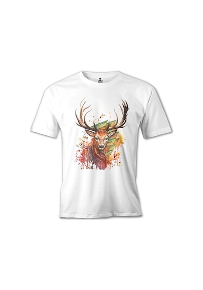 Geyik Forest Beyaz Erkek Tshirt