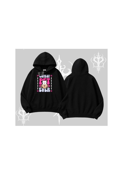 Best Pet Ever Baskılı Kapşonlu Sweatshirt