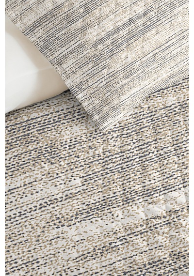 Gri Bej Geometrik Genç Odası Tek Kişilik Pike Takımı-modern Çizgili 160x220 Cm Kapitone Yatak Örtüsü Kışlık Kum Havası
