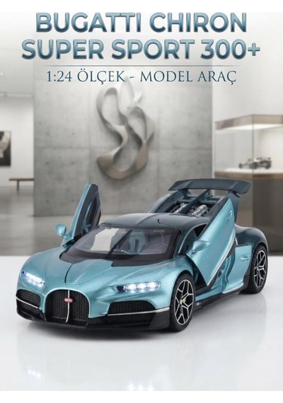 Bugatti Chiron Super Sport 300+ 1:24 Ölçek Diecast Gerçekçi Açılabilir Kapılı Model Araba