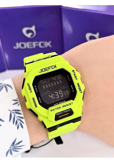 Joe.439 Joefox Digital Alarmlı-zemin Aydınlatma-kronometreli Unisex 3atm Suya Dayanıklı Kol Saati Yeşil