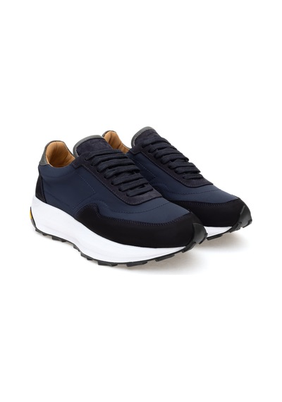 Cacharel Lacivert %100 Deri Vibram Taban Sneaker Ayakkabı