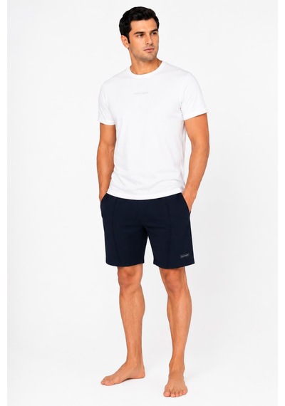 Pierre Cardin Premium Erkek Logolu %100 Pamuklu Rahat Kalıp Kısa Kol Cepli Şort Pijama Takım Beyaz Pierre Cardin Premium Erkek Logolu %100 Pamuklu Rahat Kalıp Kısa Kol Cepli Şort Pijama Takım Beyaz