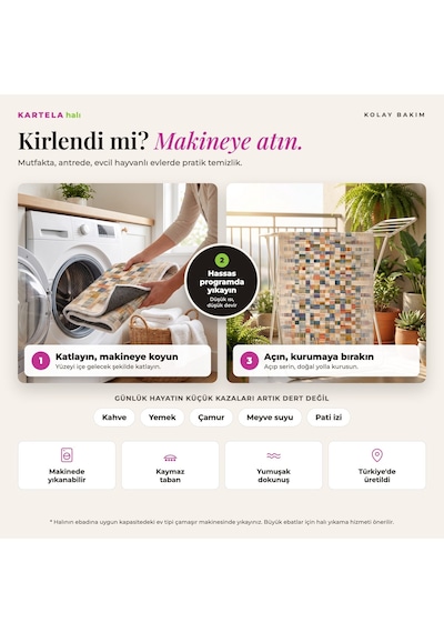 Kartela Halı Madalyonsuz Vintage İran Desenli Halı Bej Kaymaz Taban Makinede Yıkanabilir 200x300 Cm