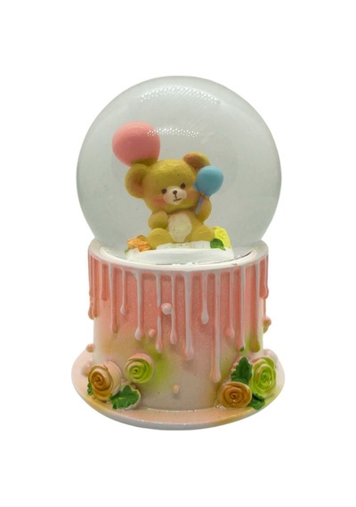 İyi Ki Doğdun Panda Mini Işıklı Kar Küresi Arkadaşa Hediye & Mini Peluş Ayıcık Ve Gül Kolye Hediye