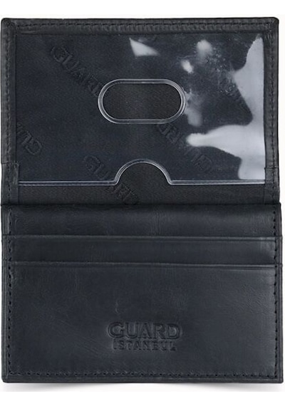 Guard Antik Siyah Hakiki Deri İkiye Katlı Mini Boy Kredi Kartlık - Grd260404wt1050 Diğer