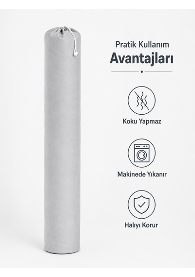 Beylini 3 Ölçülü 6'lı Halı Hurcu Lastikli Nefes Alabilir Kokmaz Tela Lastikli Halı Kılıfı Poşeti Ambalajı Taşınma Çantası Yorgan Çamaşır Yastık Saklama Torbası Gri Renk
