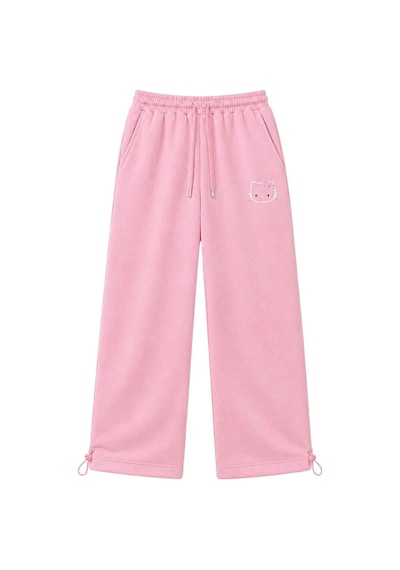 Zaee Hello Kitty Nakışlı Ayarlanabilir Paça Baggy Eşofman Altı Pembe