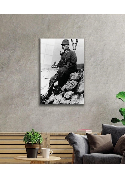 Atatürk Cam Tablo 4mm Dayanıklı Temperli Cam, Atatürk Glass Wall Art180
