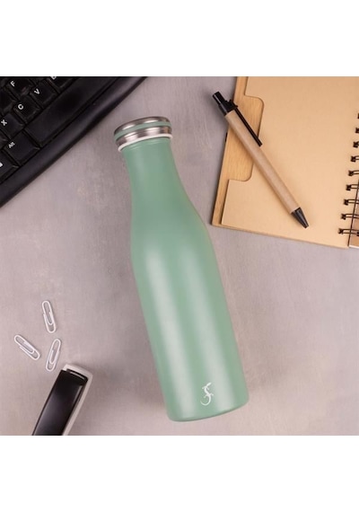 Lurch - 500 Ml Adaçayı Yeşil, Paslanmaz Çelik Termos - Çift Cidarlı, Sızdırmaz - 240803 Beyaz