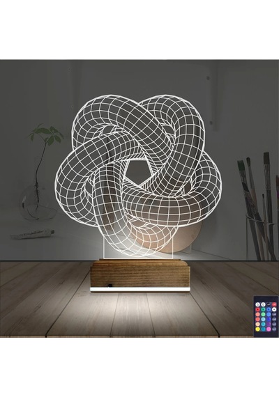 Luvivia Geometrik Dekoratif 3d Lamba - Masa Gece Lambası V3 Şeffaf