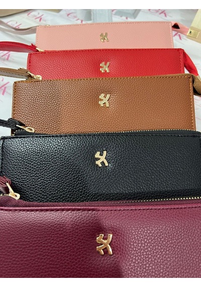 Gk Gamzelirenklerim Luxury Fashıon&accessorıes El Askılı Büyük Cüzdan Premium Kalite Suni Deri Bordo