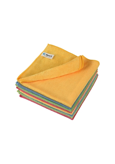 Spark Mikrofiber Kadife Dokulu Genel Temizlik Bezi Çok Renkli 8 Adet 40 x 40 CM 60 G
