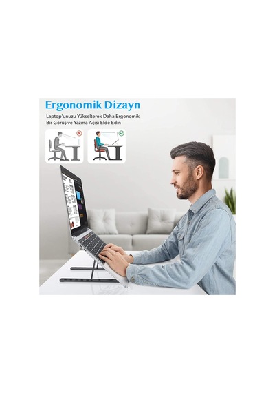 Alüminyum Ayarlı Laptop Macbook Notebook Apple Uyumlu iPad Tablet Yükseltici Tutucu Standı