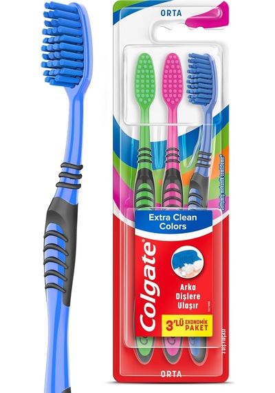 Clean Colors Diş Fırçası 2+1 Açık Ahşap
