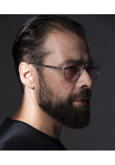 Philippe V N27 Gümüş Pembe Fotokromik Titanyum Unisex Güneş Gözlüğü Gümüş