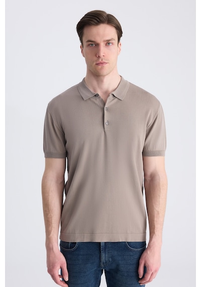 D's Damat Ds Damat Slim Fit Vizon Düz Örgü Yazlık Rayon Triko T-shirt 4hf069421001m V01