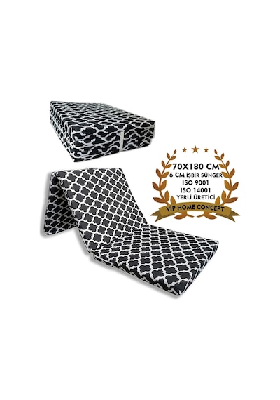 Katlanır Yer Yatağı Sünger Yatak Kara Çatı 70x180 Cm-6 Cm Tek Kişilik