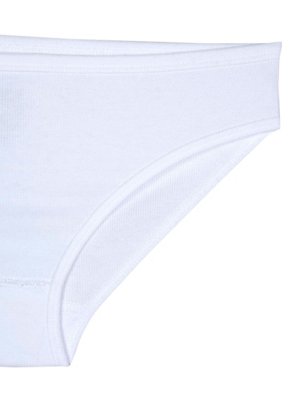 Bsm 3'lü Kadın Beyaz Pamuklu Kaşkorse Bikini Külot Beyaz
