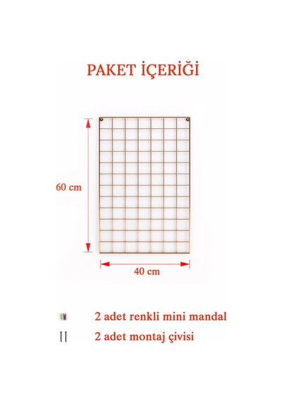 Tel Pano 40x60 Gold 2 Adet Renkli Mini Mandal 4 Adet Montaj Çivisi Hediyemizdir