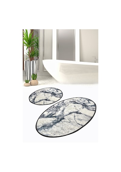 Mermer Djt 2 Lı Set Banyo Halısı Paspas Çok Renkli