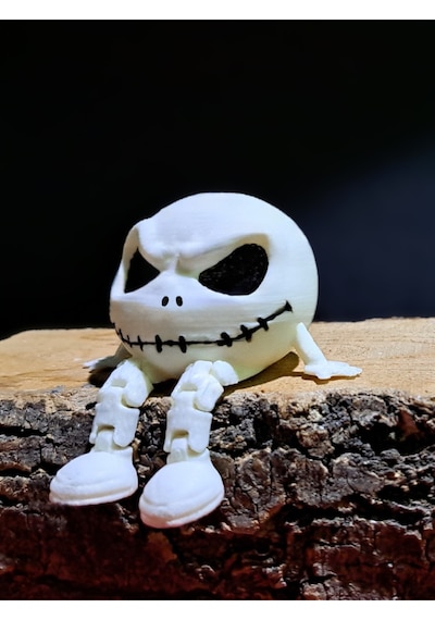 Jack Skellington Hareketli Eklemli Figür - Dekoratif Hediyelik Oyuncak 3lü Set