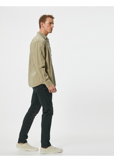 Koton Slim Fit Kot Pantolon - Brad Jean Petrol 4sam40240nd Petrol PETROL