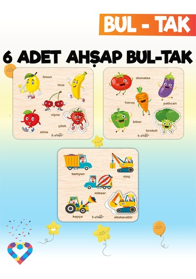 Eğitici 6 Adet Bul-tak Oyuncak