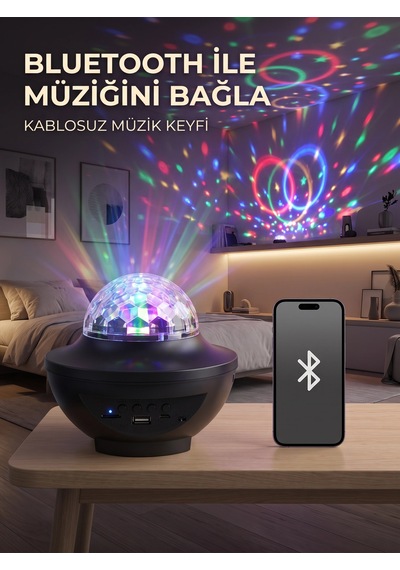 Zenvia Bluetooth Rgb Parti Işığı Hoparlörlü Disko Lambası Mp3 Usb Ve Hafıza Kartı Destekli Znv2026
