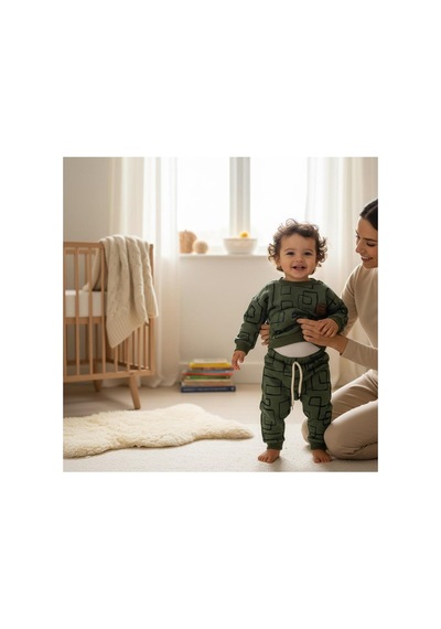 Altıntaş Baby Follow The Line Özgün İkili Takım Üç İplik Yeni Sezon Yeşil Yeşil