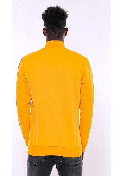 Wessi Sarı Fermuarlı Baskılı Sweatshirt Sarı