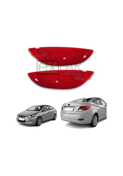 Hyundaı Accent Blue Arka Tampon Reflektör Takımı Sağ Ve Sol Taraf 2011 - 2015 Accent Arka Kedi Gözü