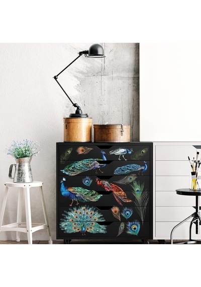 Prima Peacock Dreams Redesign Decor Transfers -peacock Dreams Boyut 61 Cm X 83 Cm - 3 Yaprak - Toplam Tasarım Boyutu 61 Cm X 83 Cm/rub-ons