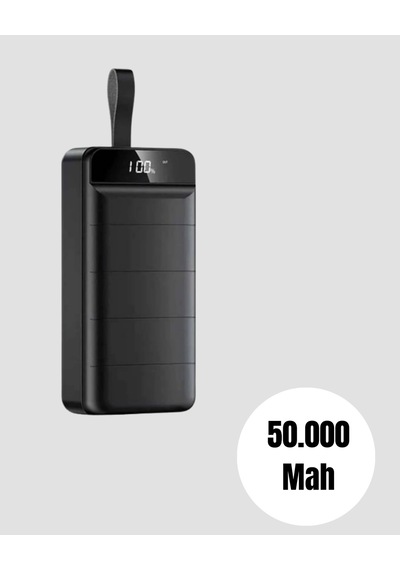 Hubrendy Tekno Yüksek Kapasiteli 50.000 Mah Powerbank Type-c, Lightning Ve Micro Usb Uyumlu, Çoklu Diğer
