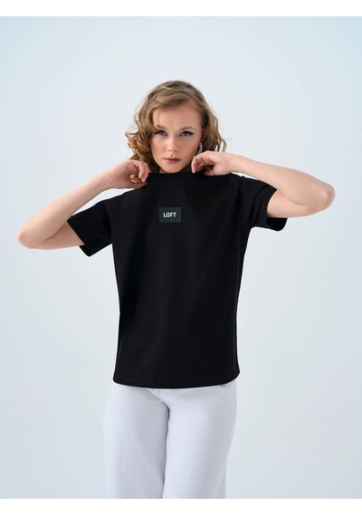 Loft Regular Fit Siyah Kadın T-shirt Lf2039148 SIYAH