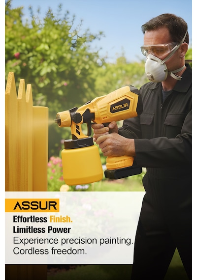 Assur ASR826 21V Çift Akü 300 MM Sprey Püskürtme Sarı