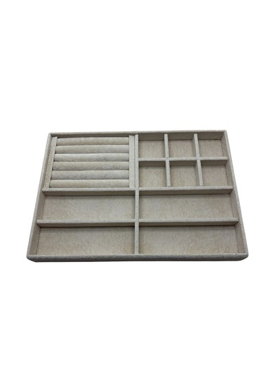 Tanzanya Model Süet Kumaş Krem Renk 24/34 Cm Takı Organizeri