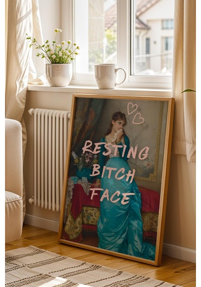 Auguste Toulmouche The Letter Çerçeveli Tablo Resting Bitch Face Arkadaşa Komik Hediye Altered Art