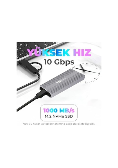 Vıt Taşınabilir 512gb Harici Ssd Usb 3.1 Gen 2 10gbps Metal Kasa V512gb