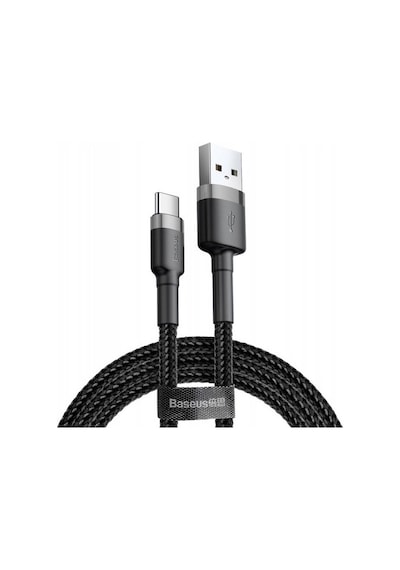 Baseus Catklf-cg1 2 M Cafule Cable 2A Type-C Şarj Kablosu Gri Siyah