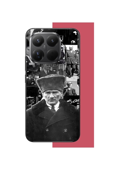 Xiaomi Mi 15t Pro Uyumlu Atatürk Kolaj 2.jpeg Baskılı Silikon Kılıf Renkli