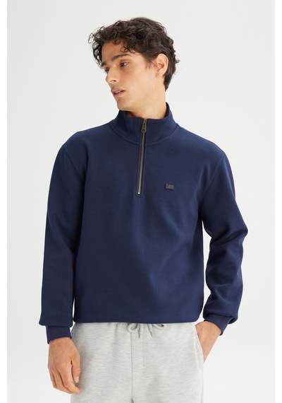 Lee Yarım Fermuarlı Dik Yaka Erkek Sweatshirt L2520312411 Lacivert