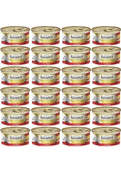 Gourmet Parça Etli Sığır Etli Kedi Konservesi 85 Gr. X 24 Adet