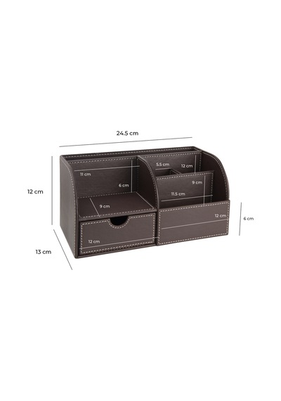 Masaüstü Düzenleyici,kalemlik,kumandalık,küpbloknotluk,tabletlik,kitaplık,6 Gözlü,çekmeceli,desktop Organizer,vegan,24,5 13 12