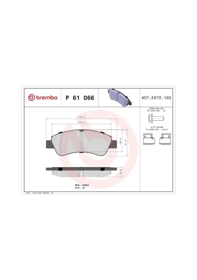 Peugeot 301 On Fren Balatasi 1.6 Hdi 2012-2018 Brembo P61066