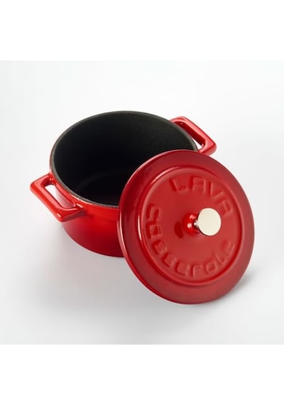 Lava Metal Döküm Mini Tencere, 10 Cm, 0.35 L Hacim, Kırmızı 16 Cm