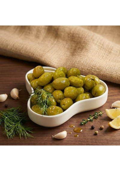 Gurmepark Hatay Küçük Kırma Halhali Yeşil Zeytin 1 KG