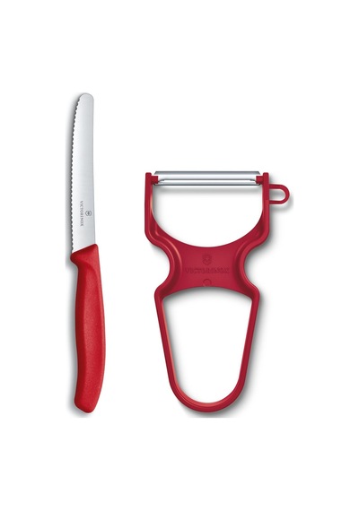 Victorinox Soyacak Ve Sofra Bıçağı Seti, 2 Parça Kırmızı Çok Renkli