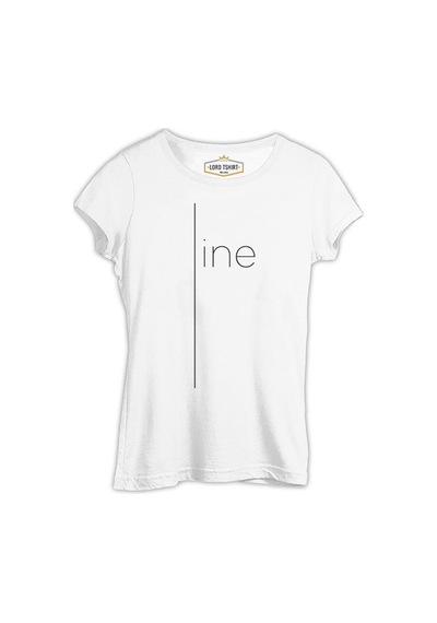 Just A Line Beyaz Kadın Tshirt 001