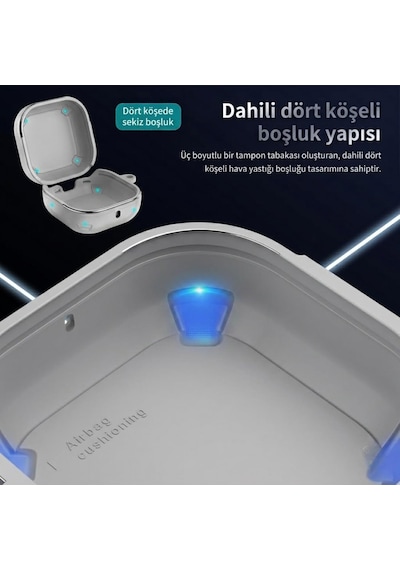 Samsung Galaxy Buds 4 / Buds 4 Pro Uyumlu Karbon Fiber Hybrid Polymer Technology Darbeye Dayanıklı Kulaklık Kılıfı Gri
